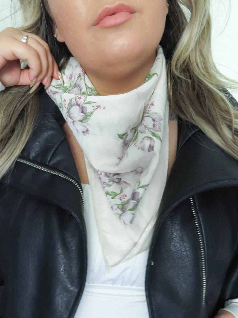 Orchid Flower Bandana Scarf