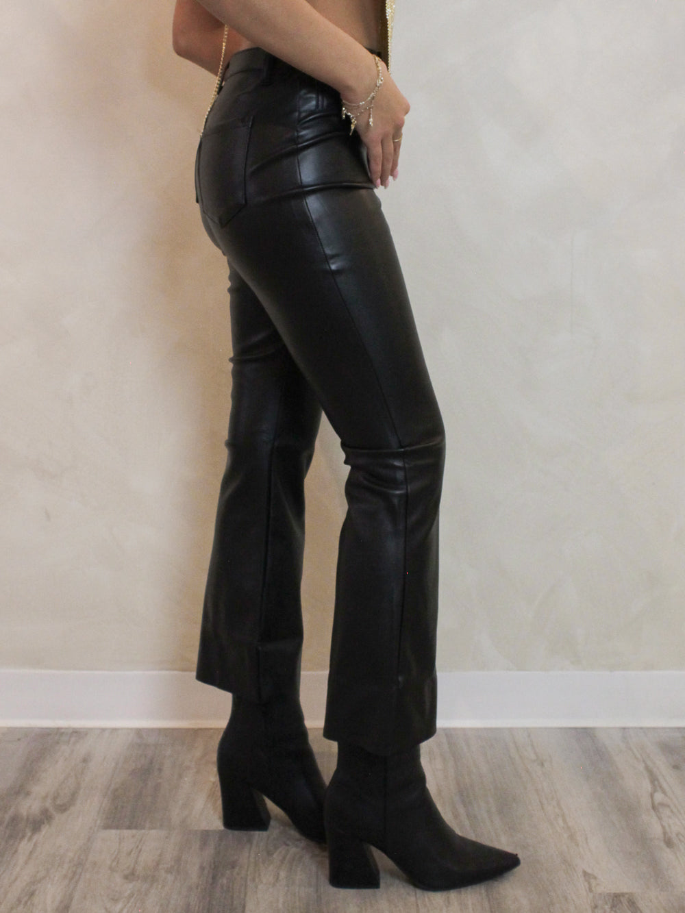 Black Faux Leather Pants 