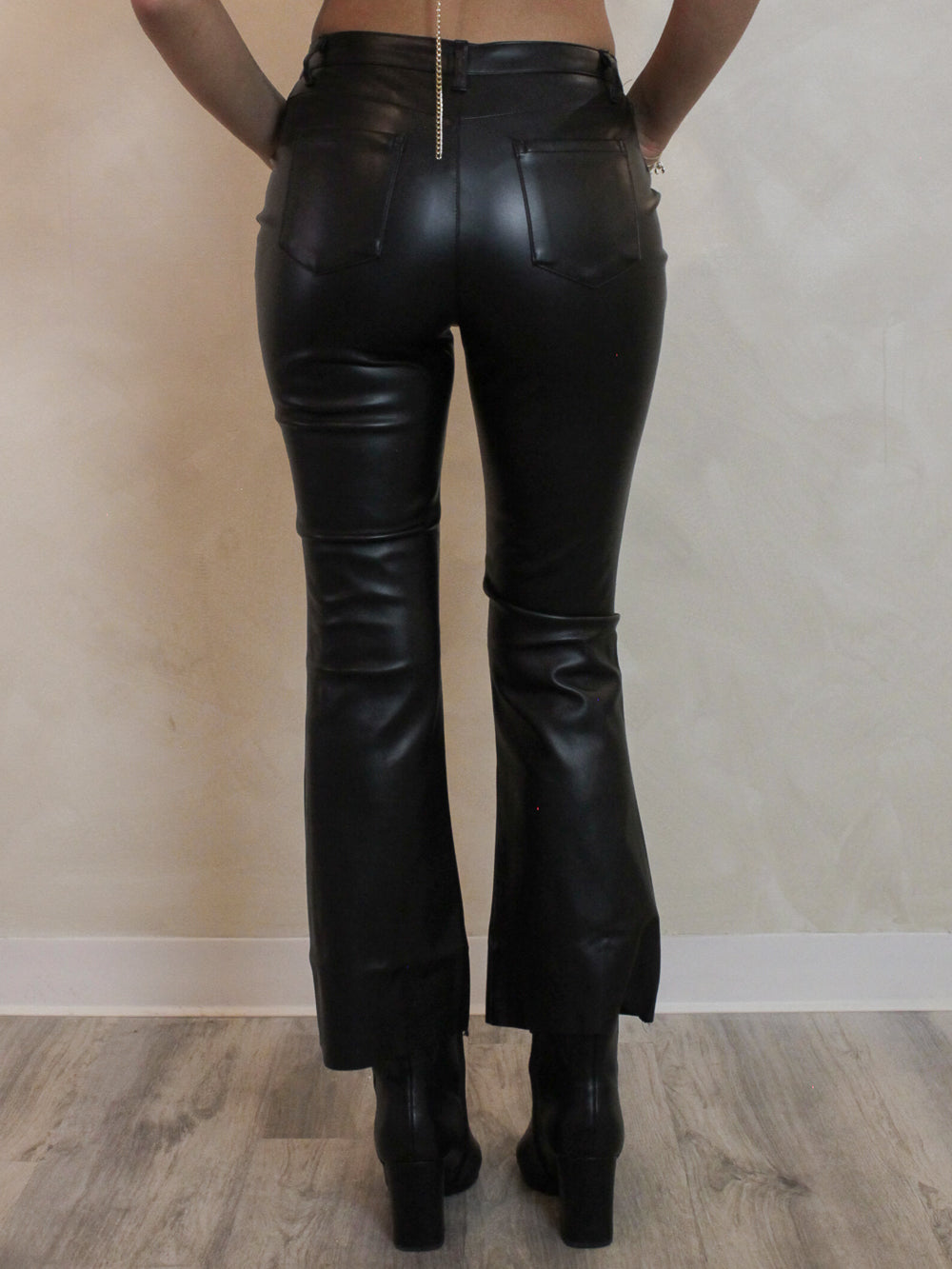 Ankle Length Faux Leather Pants