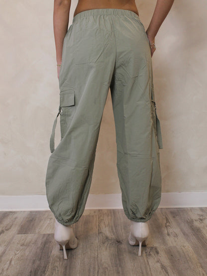 OLIVE CARGO JOGGERS FOR WOMEN