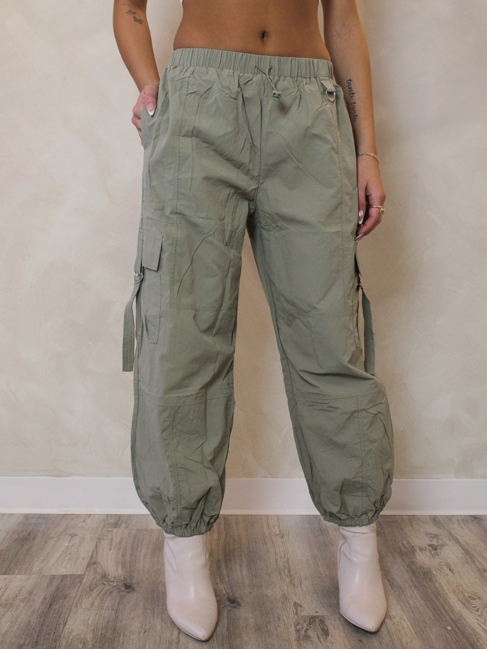 CARGO STYLE JOGGERS IN OLIVE FOR WOMEN