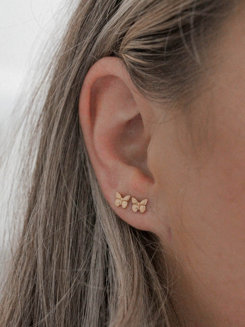 Gold Butterfly Studs