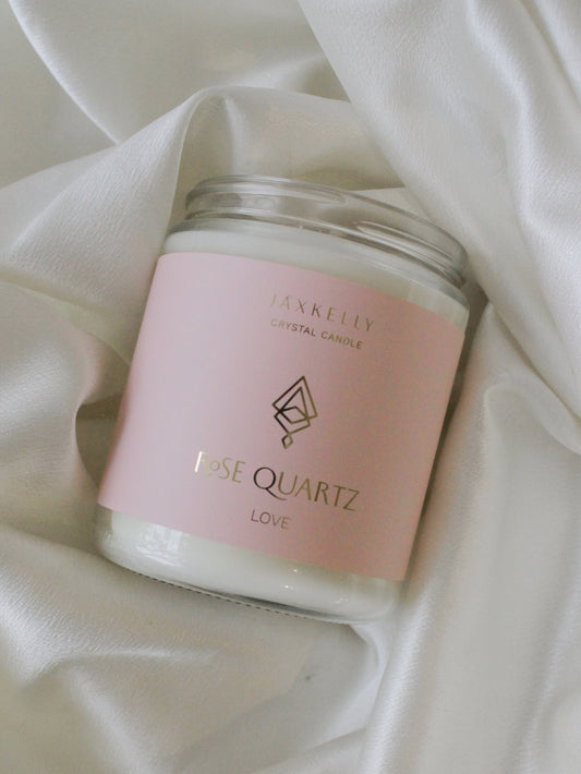 ROSE QUARTZ CRYSTAL CANDLE