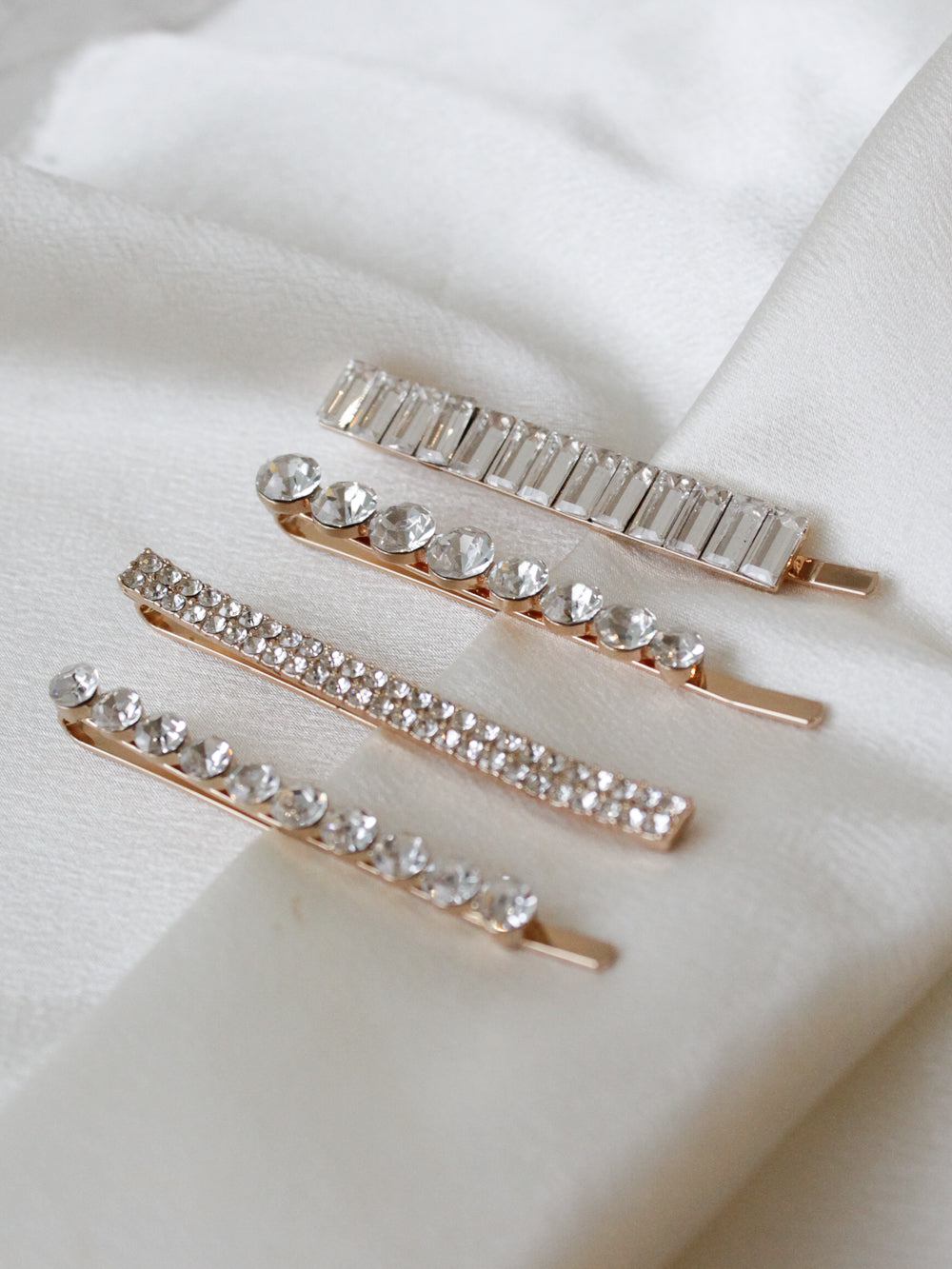 Gold Rhinestone Bobby Pin Set 