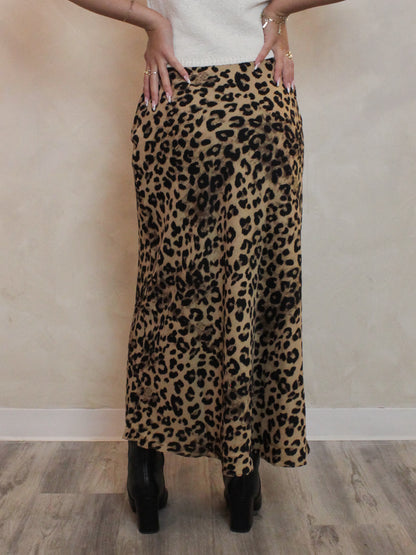 Cute Leopard Print Maxi Skirt 