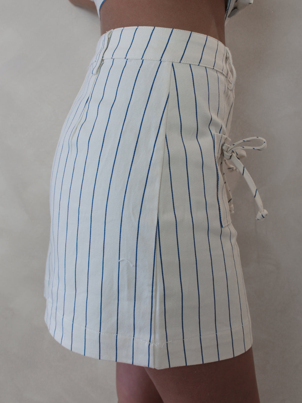 Nautical Stripe Denim Skirt