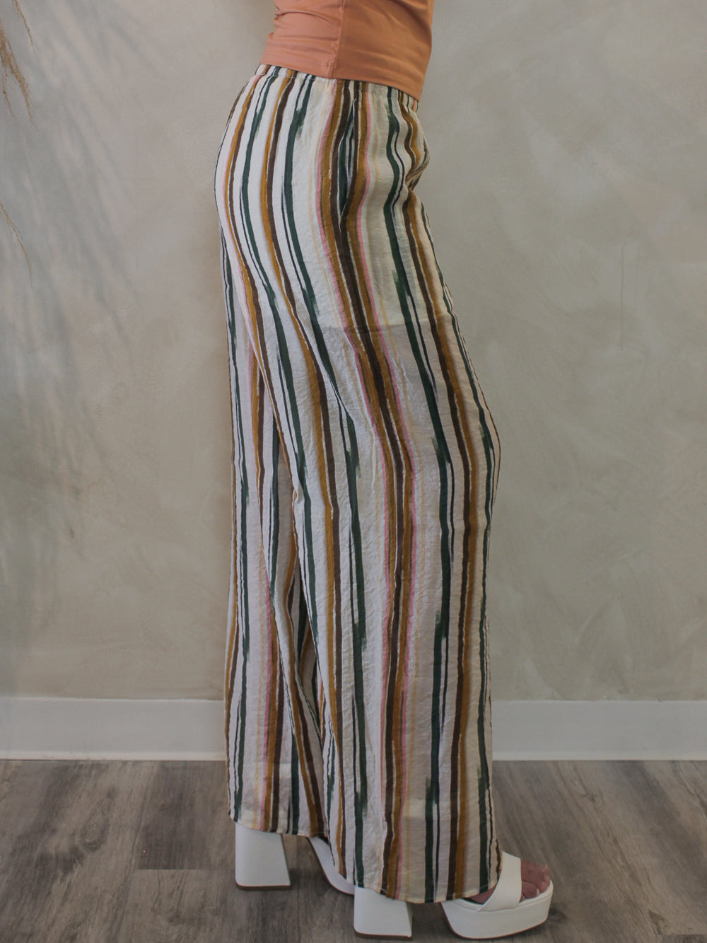 Multi Colored Stripe Linen Pants