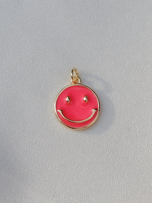Hot Pink Smiley Face Charm 