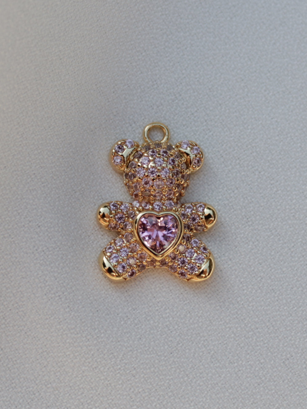 Pink Pave Teddy Charm