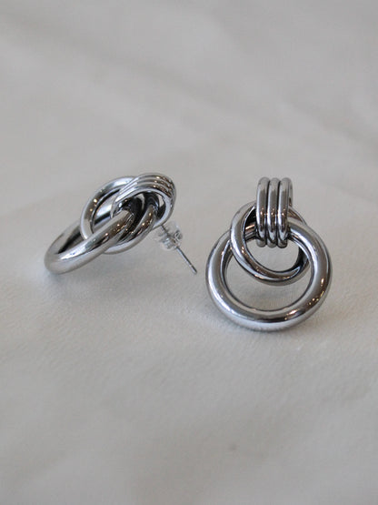 Silver Double Hoop Earring 