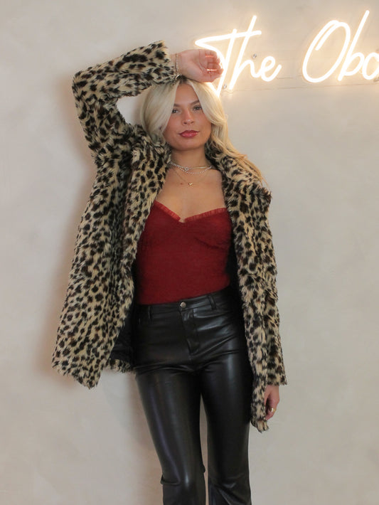 Cozy, faux fur leopard jacket 