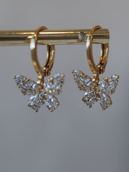 Gold Butterfly Huggie Earrings