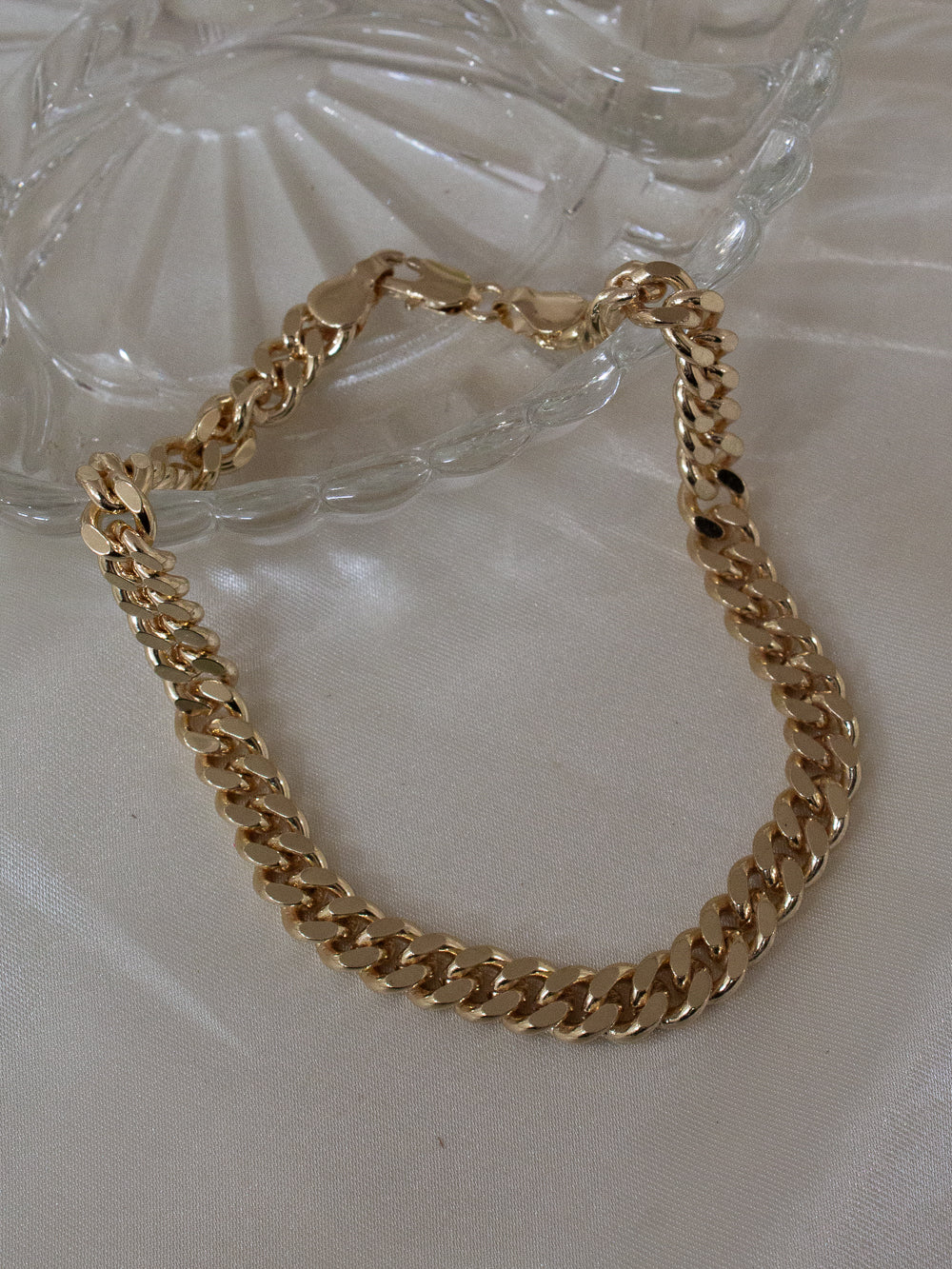 Gold Curb Chain Anklet