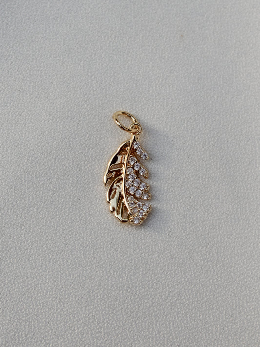 Pave Feather Charm 