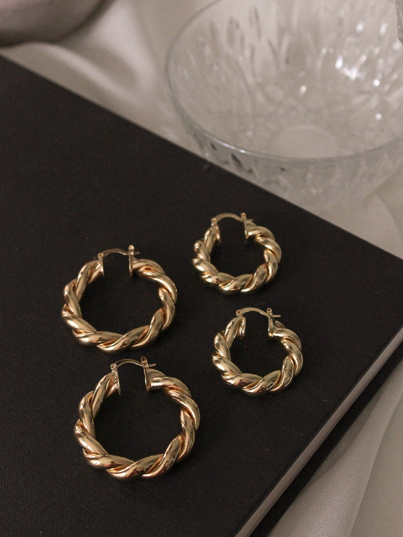 Twist Gold Metal Hoop Earrings | Chunky Hoop Fashion Earrings - New Fashion  Metal - Aliexpress