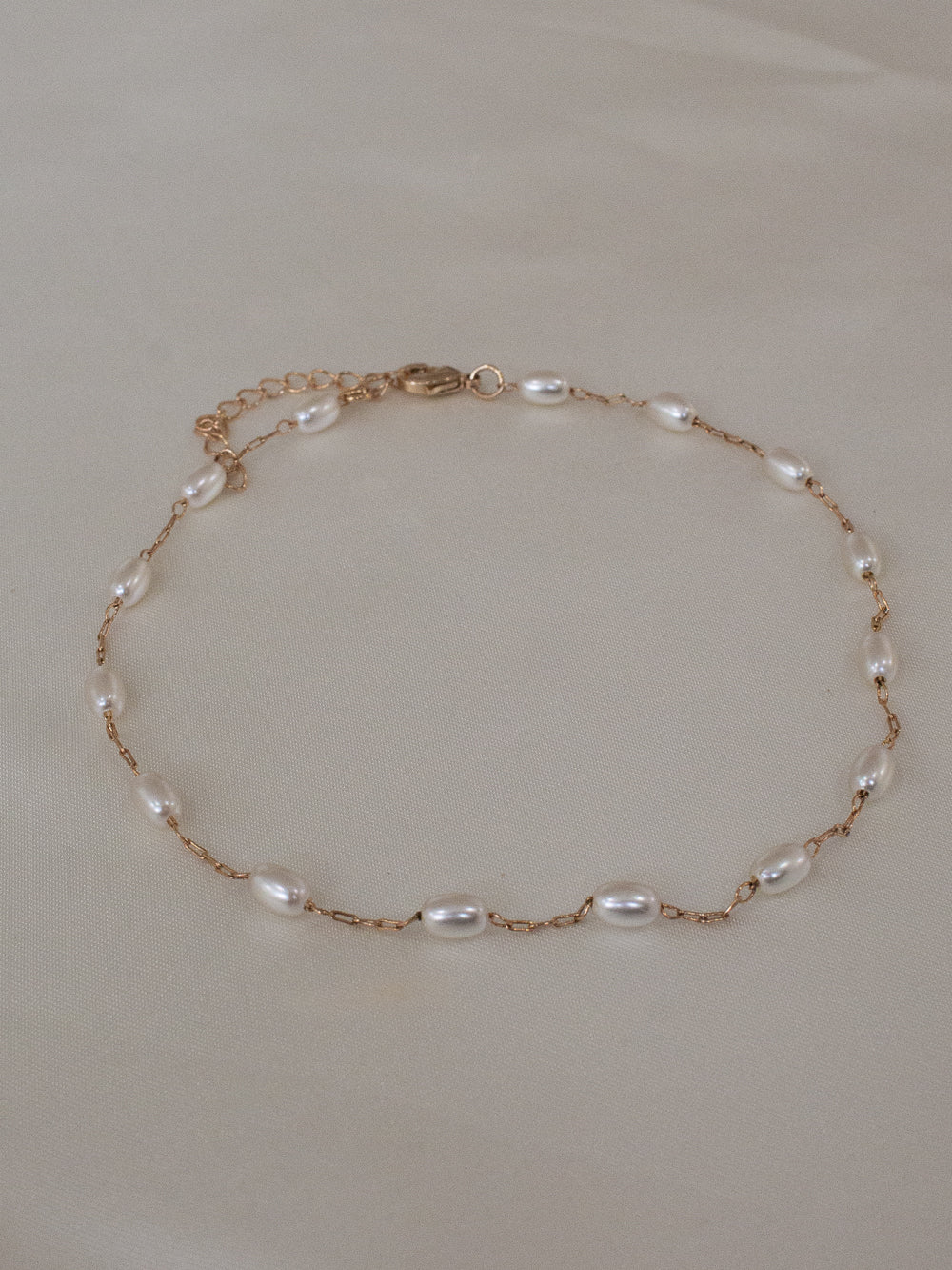 Dainty Pearl & Chain Anklet