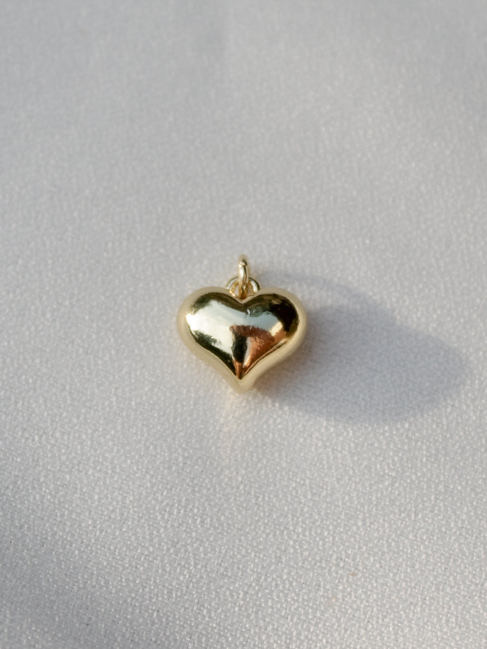 Gold Puffy Heart Charm 